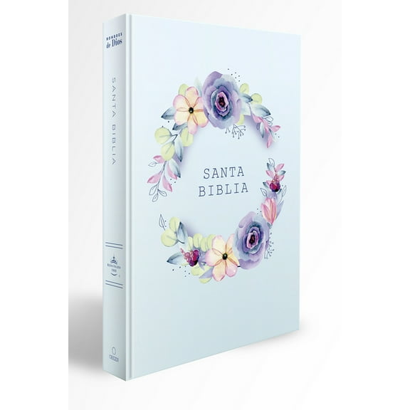 Biblia Rvr 1960 Letra Grande, Manual, Tapa Dura Con Nombres de Dios, Flores Azul / Spanish Bible Rvr 1960 Handy Size, Lp, (Hardcover)