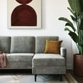 Queer Eye Wimberly Pillowback Sofa Sectional, Light Gray Velvet