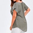 thumbnail image 5 of Gibobby Blusa Termica Camiseta manga encaje sólido más blusa tamaño mujer murciélago corto Casual Tops blusa de mujer（Gris， XL), 5 of 5