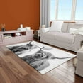 thumbnail image 3 of Entry Rugs, Animal Rug, Highland Cow Rugs, Black and White Rug, Dining Room Rugs, Scottish Rug, Anti-Slip Carpet Rugs, Printed Rug, 2.6'x5' - 80x150 cm, 3 of 8