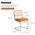 thumbnail image 2 of Tcbosik Velvet Upholstered Dining Chairs Set of 2, Armless Rattan Kitchen Chair with Metal Legs for Living Room, Orange, 2 of 8