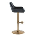 thumbnail image 5 of LumiSource Gold Metal, Black Velvet Daniella Adjustable Barstool - Set of 2, 5 of 6