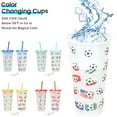 thumbnail image 4 of Goodwill 4 Pack Tumbler with Straw and Lid Bulk Water Bottle Iced Coffee Travel Mug Cup Reusable Plastic Cups for Parties Birthdays 24-27 oz (Color Changing), 4 of 9
