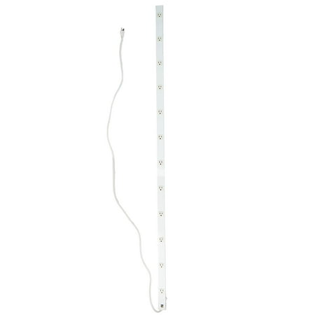 6' White 12-Outlet Mountable Power Strip Bar