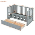 thumbnail image 5 of Euroco 4-in-1 Convertible Crib, Baby Crib with Drawers, Crib to Full Size Platform Bed, Wood and Metal, Gray, 5 of 22