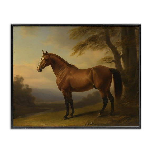 Stupell Industries Traditional Vintage Chestnut Horse Black Framed Giclee Art, 14 x 11, by Creative Studio