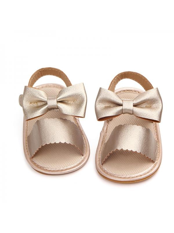 Baby Boys Girls Anti-Slip Pram Shoes Faux Leather Summer Sandals Newborn to 18 M 
