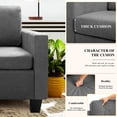 thumbnail image 2 of Vineego Linen Fabric L-shape Sofa Sectional Couch for Living Room, Beige, 2 of 7