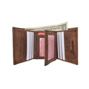New RFID Blocking Mens Vintage Soft Genuine Leather Classic Trifold Wallet RFID1107HTC