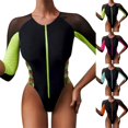 thumbnail image 4 of MSJUHEG Surf Swimsuits for Women,Surfing Bathing Suit,Long Sleeve Swimsuits for Women,Wetsuit Women,Long Sleeve Bathing Suit for Women,Traje De Ba?o Para Mujer,Rash Guard Swimsuit Women Green L, 4 of 8