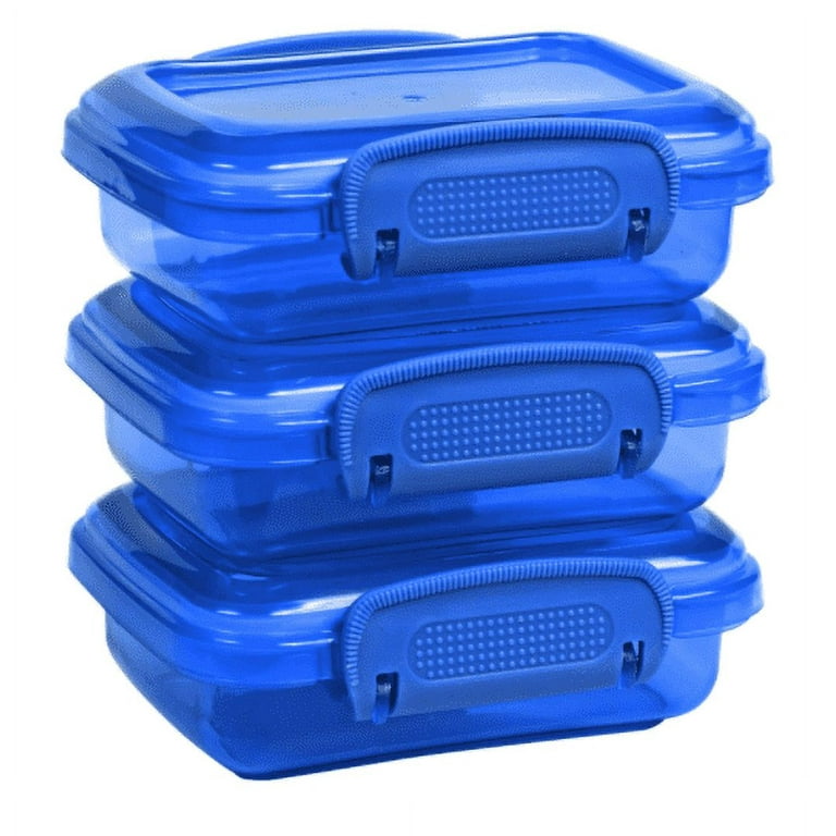 Plastic Rectangular Snack Containers with Lock-Top Lids, Mini Food