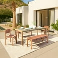 thumbnail image 3 of Iska Bench Natural Bench, Modern Style, Seats up to 2, Aluminum, Outdoor Dining, 3 of 10