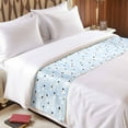 thumbnail image 4 of Bed Runner Scarf for Cal.King Size Bed, Light Blue Christmas Beds Scarf Throws for Foot of Bedding, Xmas Snowflake Snowman Decorative Beds Runners for Bedroom Guestroom, 102"x20", 4 of 8