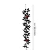 thumbnail image 2 of Black Rose Vines, Black Plastic Halloween Wedding Arch Decor, Artificial Rose Leaf Garland for Indoor Outdoor Floral Arrangement Display, 39.4in, 2 of 4