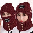 thumbnail image 2 of iHPH7 Hat with Scarf Attached Gorros De Frio Para Mujeres One Piece Cold Scarf Hats Christmas Gifts Winter Hats for Women Windproof Scarf Hats Hat Scarf Wine One Size, 2 of 7