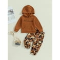 thumbnail image 2 of Bagilaanoe 2PCS Toddler Baby Girl Long Pants Set Letter Print Long Sleeve Hoodie Pullover Tops + Camouflage Sweatpants 12M 18M 24M 3T 4T 5T Kids Casual Sweatsuits, 2 of 8