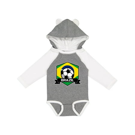 

Inktastic Soccer Brazil Flag Banner Gift Baby Boy or Baby Girl Long Sleeve Bodysuit