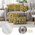 thumbnail image 6 of Sunflowers Blossom Outdoor Waterproof Pillow Covers, Spring Summer Garden Flowers Check Decorative Square Throw Pillowcase Sofa Cushion Sham for Patio/Couch/Chair, 24"x24" 2 Pack, 6 of 8
