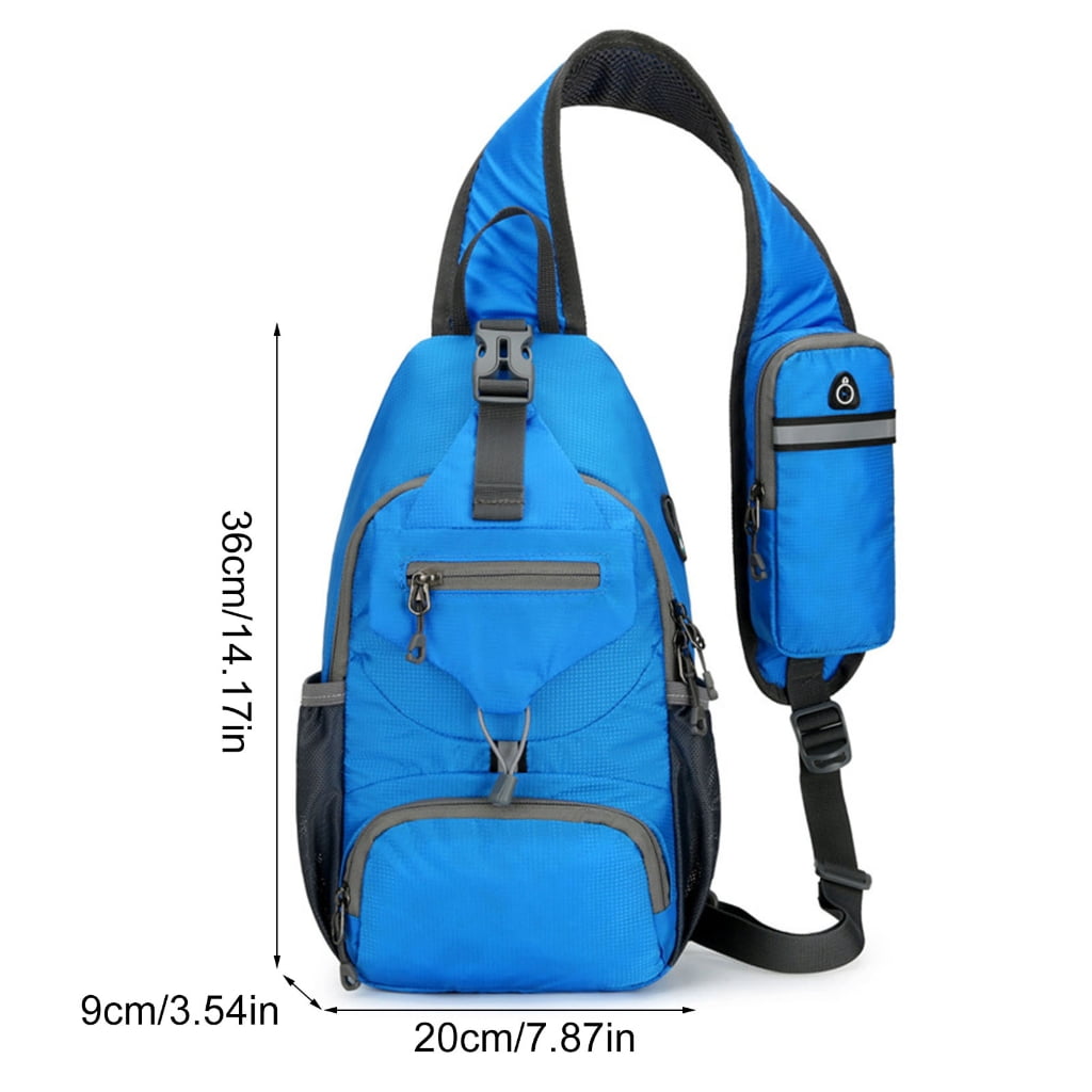 FENOHREFE Mans Large Chest Pocket Sling Bag Backpacks Nylon Crossbody Bag Casual Daypacks Outdoor Shoulder Backpacks Chest Bag