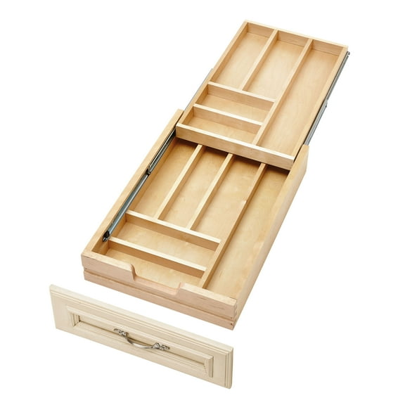 Rev-A-Shelf Maple Two-Tier Cutlery Drawer System w/ BLUM Soft-Close, 4WTCD-18HSC-1