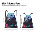 thumbnail image 4 of Drawstring Backpack - Lively Cute Turtle Splash Proof Small Drawstring Gym Bag for Women Men, Cinch Sports String Bag Backpack for Travel Swimming Beach, 4 of 8