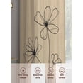 thumbnail image 6 of Black Khaki Sheer Curtains 45 Inch Length 2 Panels Set - Light Filtering Window Treatments, Spring Flora Rod Pocket Semi Curtains for Living Room/Bedroom/Kitchen Décor, 104"W x 45"L, 6 of 7