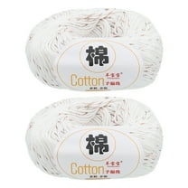 Uxcell 100% Cotton Yarn, 2 Packages of 100g/3.53oz(Per Skein 50g/137yards)/White/Brown