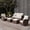 Brown/Beige, variant on LayinSun 6 Pieces Outdoor Patio Furniture Set, Rattan Wicker Sectional Swivel Rocker Chairs Sets