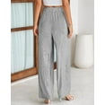 thumbnail image 3 of BTFBM Pants for Women Spring Clothes Striped High Waist Tie Knot Dressy Casual Wide Leg Palazzo Work Trousers Pants, 3 of 7