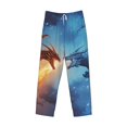 thumbnail image 2 of Vsdgher Red And Blue Fire Dragon A Print Mens Pajama Pants Sleep & Lounge Pants, PJ Bottoms With elastic waistb and Pockets, 2 of 5