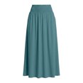 thumbnail image 4 of Arlun Maxi Skirt for Women Solid Color Elastic Smocked High Waisted Flowy 2026 Summer Boho Long Skirts Loose Fit Comfy Breathable Beach Cover up Vacation Bottoms 2-Mint Green XXL, 4 of 4