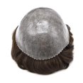 thumbnail image 3 of Toupee for Men Hairpiece Replacement System Male Prosthesis Full Poly Thin Soft Human Hair Piece 8X10 Injected PU Durable Skin Mens Wig #1B off Black, 3 of 7