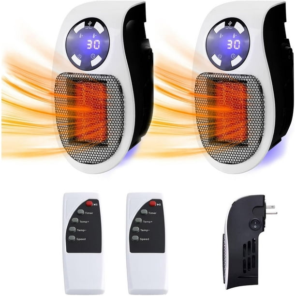 Calentador alfa mejorado de pared con enchufe de 500 W - 2023 calentador eléctrico portátil para uso en interiores, calentador de espacio de pared con termostato ajustable, calentador seguro para ofic