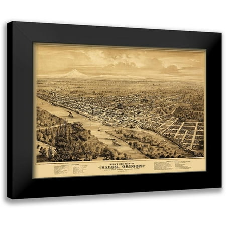 Smith 14x11 Black Modern Framed Museum Art Print Titled - Salem Oregon - Smith 1876