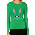 thumbnail image 1 of Tstars Womens Easter Holiday Shirts Easter Bunny Face Shirt Cute Happy Easter Party Shirts Easter Gifts for Her Women Long Sleeve T Shirt, 1 of 5