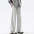 thumbnail image 5 of Angala Men's Casual Pants Loose Fit Comfortable Trousers For Daily Wear Spring Summer Fashion Solid Color Drawstring Wide Leg Long Pants For Men Stylish Casual Men's Trousers, 5 of 5