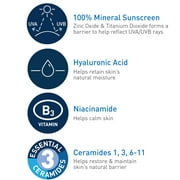 CeraVe Mineral Sunscreen Hydrating SPF 50 Face Lotion for Sensitive Skin, Kids & Adults 2.5 fl oz