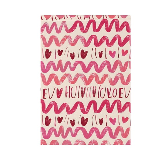 Love Heart with Curve Garden Flag House Banner 12" x 18" Double Sided Outdoor Yard Decoration
