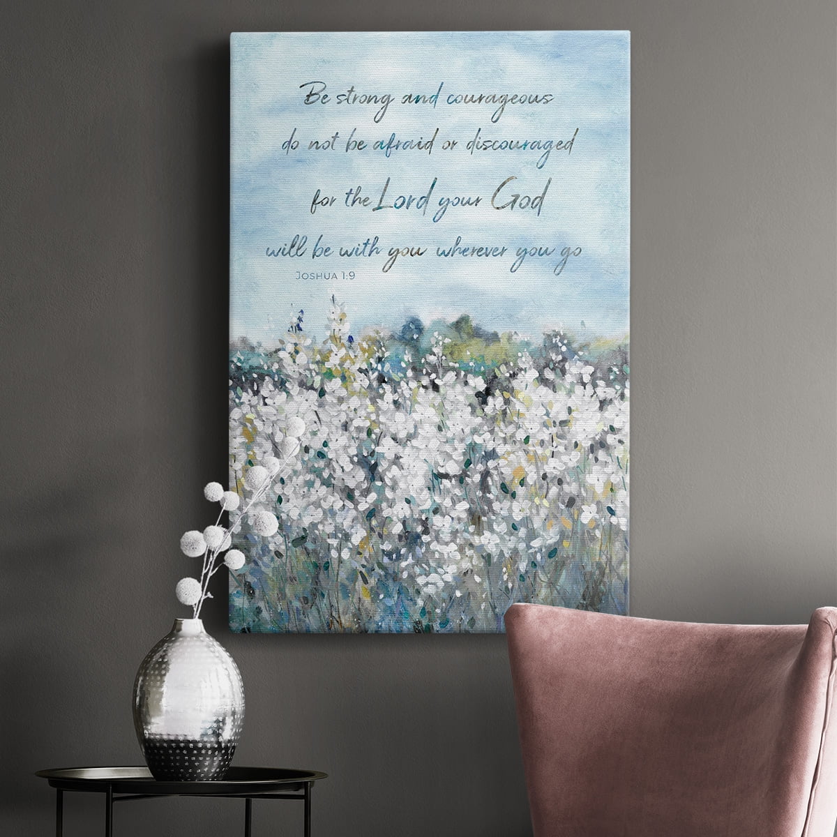 Be Strong Flower Field Premium Gallery Wrapped Canvas - Ready to Hang