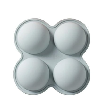 

4 Cavities Hot Chocolate Bomb Mold Semi Sphere Silicone Mold DIY Baking Tool for Cake Chocolate Jelly Pudding