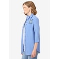 thumbnail image 5 of Woman Within Plus Size 2-Piece Embroidered Poplin Tunic And Tee Set, 5 of 6