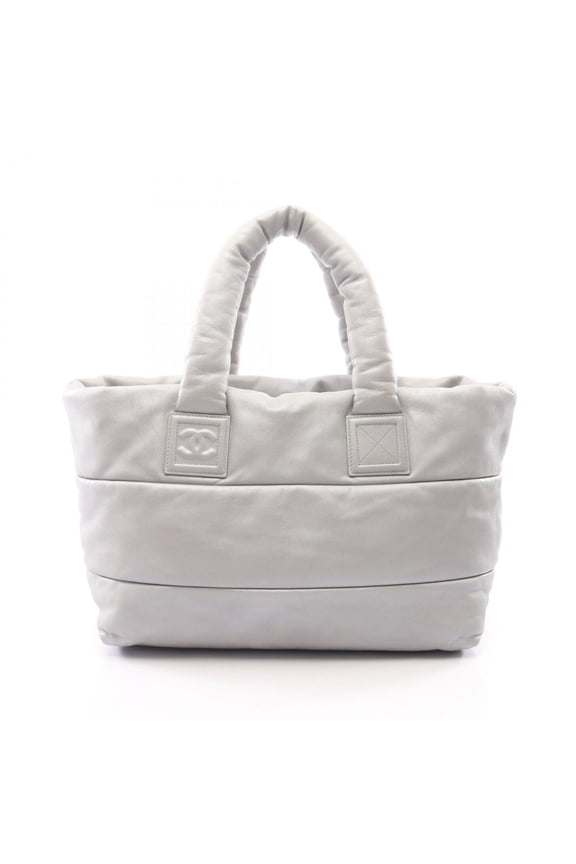 Pre-Owned Chanel Coco Cocoon GM Reversible Tote Bag/Handbag, Leather, Women's, Silver/Navy