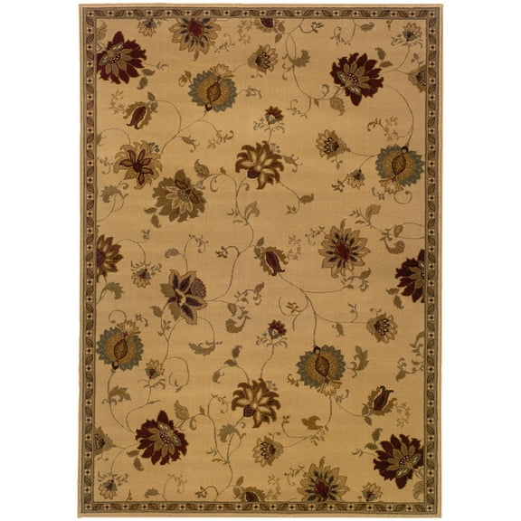Avalon Home Audrey Floral Transitional Area Rug, Brown