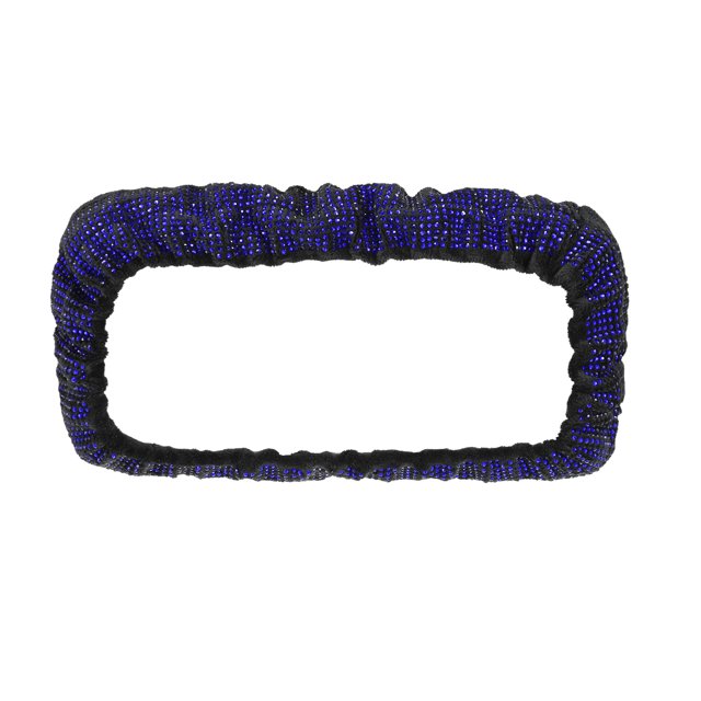 Unique Bargains Bling Car Mirror Accessories Charm Shining Car Rear View Mirror Decorative Cover Faux Crystal Rhinestone for Women Blue