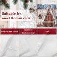 thumbnail image 7 of Christmas Candy Valances for Windows, 42 x 18in, Pink Ginger Bread House Xmas Tree Snowflake Rod Pocket Kitchen Valance Curtain Light Filtering Window Treatments for Living Room Bedroom, 1 Panel, 7 of 7