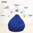 thumbnail image 5 of Ample Decor Leatherette Bean Bag Cover (No Filling), Ideal for Children and Teenagers - Blue, 5 of 6