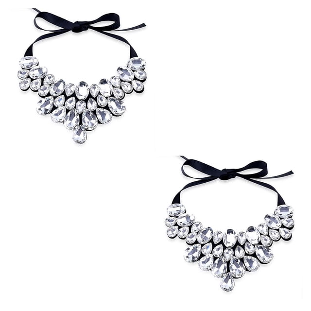 Collar Qarigey Gargantilla Blanco 2piezas