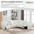 thumbnail image 4 of Recliner Sofa Sectional Couches with LED Light for Living Room,Leather Reclining Corner Sectional Sofa with 2 Recliner Seats,Cup Holder,Storage Console for House/Home Theater, Creamy, 4 of 7