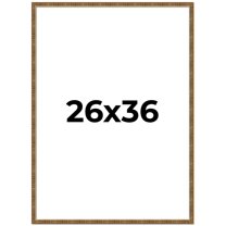 26x36 Frame Gold Kingsley Distressed Solid Wood Picture Frame Width 0.75 Inches | Interior Frame