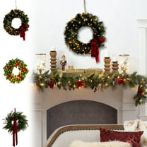 Iumwxz Large Artificial Christmas Wreath for Front Door 30" Green Winter Wreath with Grapevine Base for Indoor Outdoor Holiday Decor Windows Walls Fireplace Home Decorations